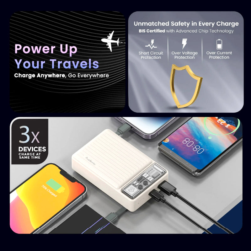 Audionic Spark Pro S-220 20000mAh Fast Charging Power Bank